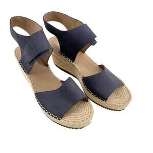 Eileen Fisher Weslia Espadrille Wedge Sandal‎ Women Size 11 Purple Jute Resort